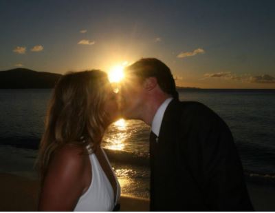 Nancy Juvonen and spouse Jimmy sharing a romantic moment.